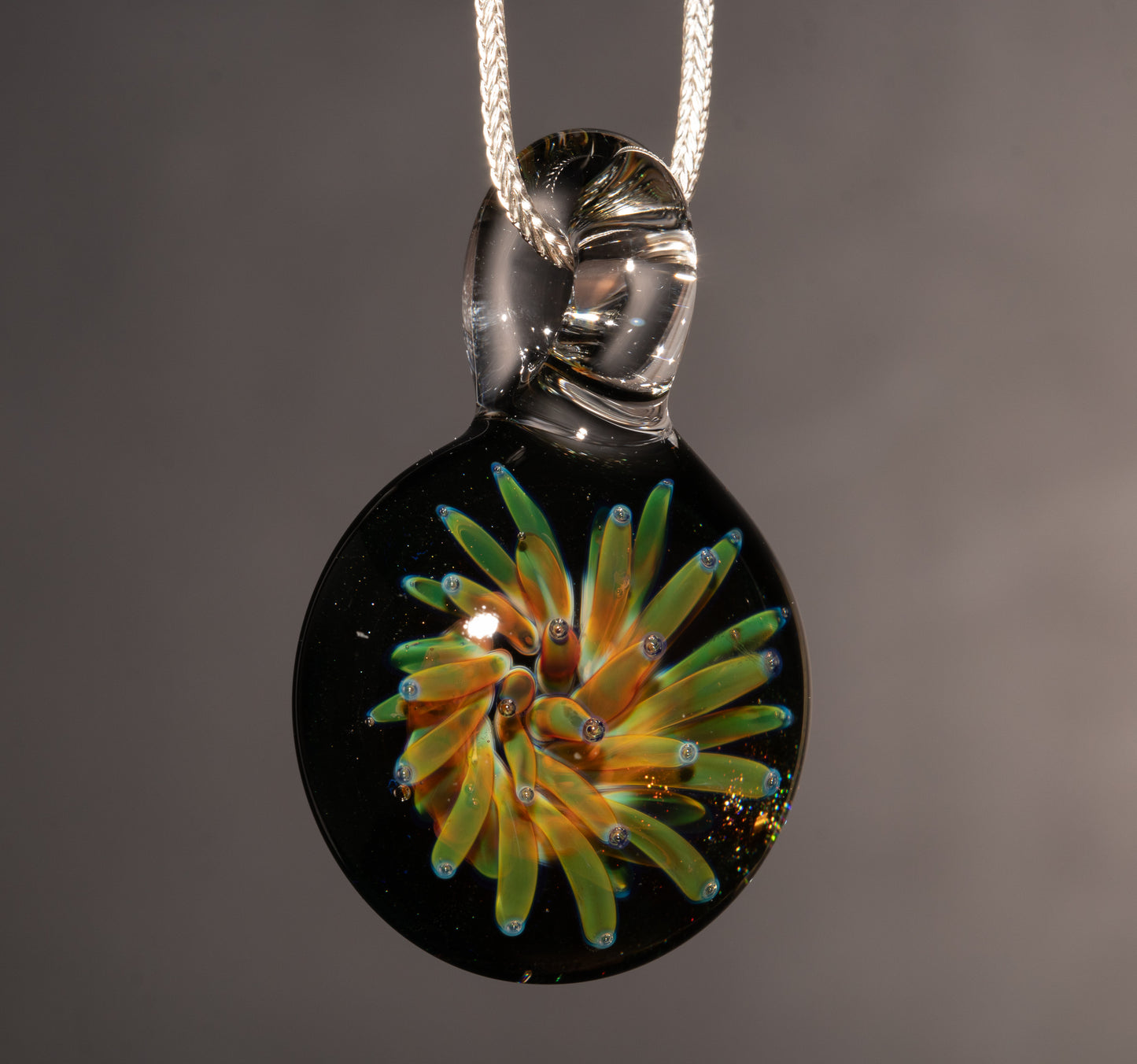 Galaxy Implosion Glass Pendant | Handmade Borosilicate Nebula Necklace | Cosmic Art Glass Jewelry | Space Inspired Gift