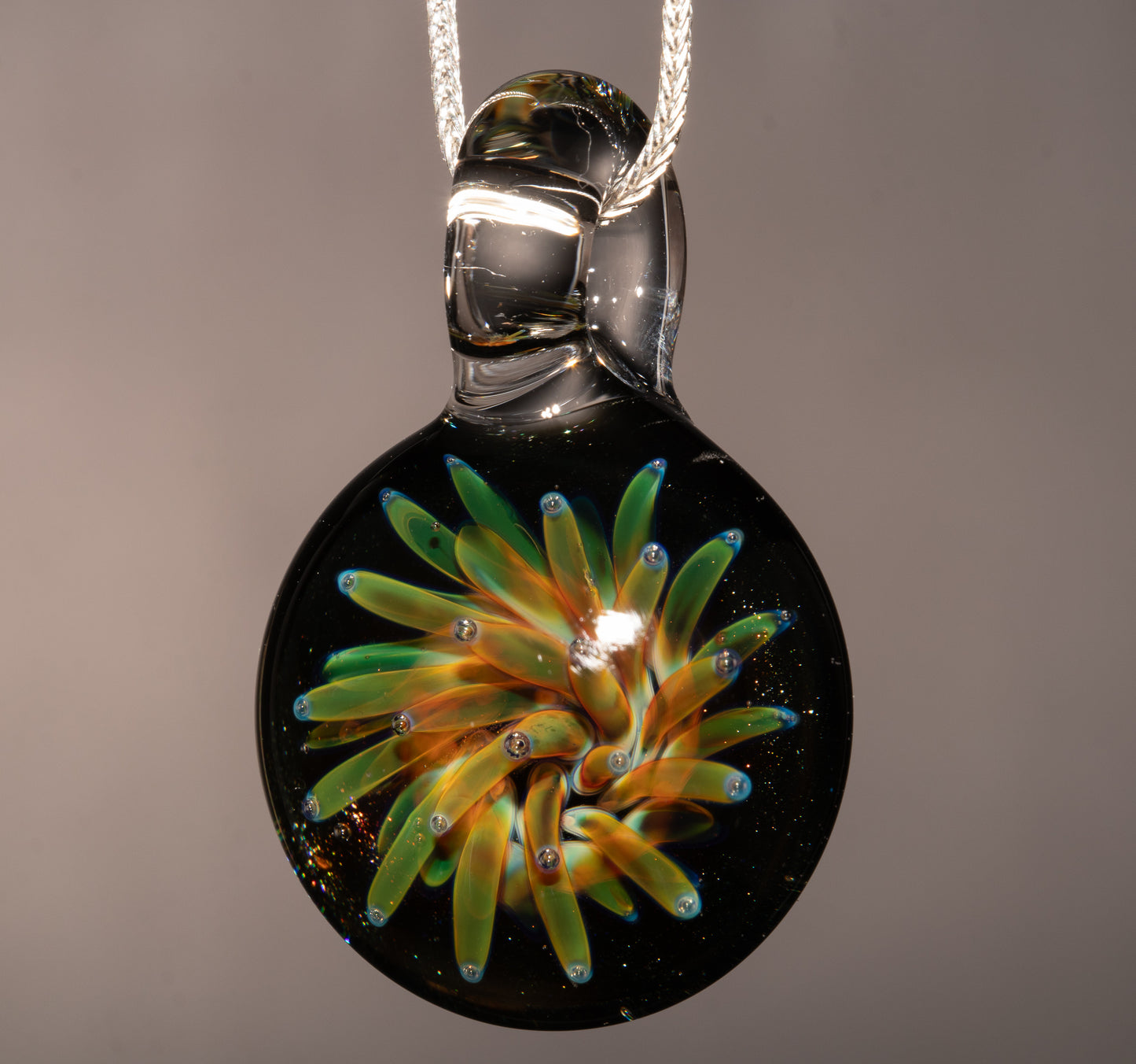 Galaxy Implosion Glass Pendant | Handmade Borosilicate Nebula Necklace | Cosmic Art Glass Jewelry | Space Inspired Gift