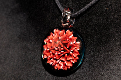 Handmade Dahlia Glass Jewelry | Glass Art Pendant Necklace | One-of-a-Kind Piece