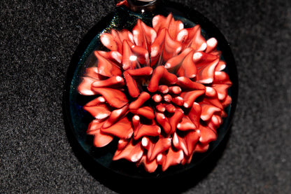 Handmade Dahlia Glass Jewelry | Glass Art Pendant Necklace | One-of-a-Kind Piece