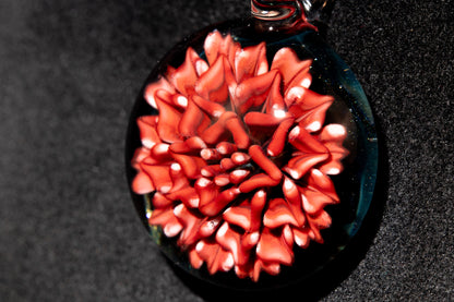 Handmade Dahlia Glass Jewelry | Glass Art Pendant Necklace | One-of-a-Kind Piece