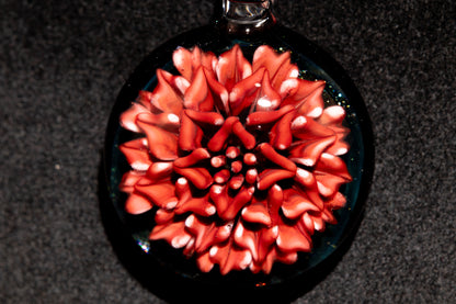 Handmade Dahlia Glass Jewelry | Glass Art Pendant Necklace | One-of-a-Kind Piece