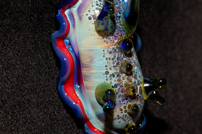Handblown Nudibranch Glass Pendant | Ocean Inspired Sea Slug Necklace | Tide Pool Jewelry Art for Beach Lovers