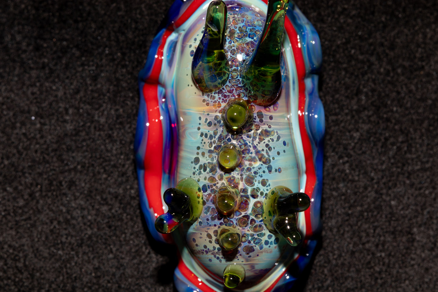Handblown Nudibranch Glass Pendant | Ocean Inspired Sea Slug Necklace | Tide Pool Jewelry Art for Beach Lovers