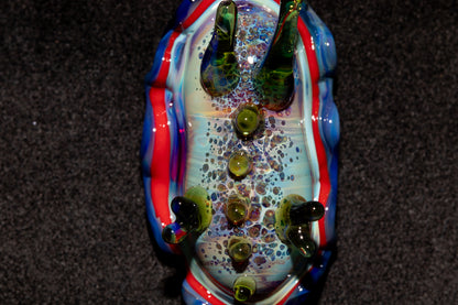 Handblown Nudibranch Glass Pendant | Ocean Inspired Sea Slug Necklace | Tide Pool Jewelry Art for Beach Lovers