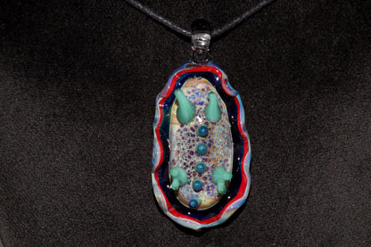 Handblown Nudibranch Glass Pendant | Ocean Inspired Sea Slug Necklace | Tide Pool Jewelry Art for Beach Lovers