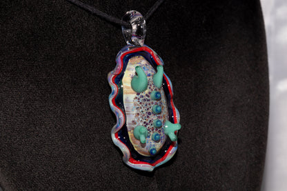 Handblown Nudibranch Glass Pendant | Ocean Inspired Sea Slug Necklace | Tide Pool Jewelry Art for Beach Lovers