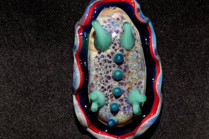 Handblown Nudibranch Glass Pendant | Ocean Inspired Sea Slug Necklace | Tide Pool Jewelry Art for Beach Lovers