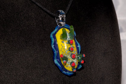 Handblown Nudibranch Glass Pendant | Ocean Inspired Sea Slug Necklace | Tide Pool Jewelry Art for Beach Lovers