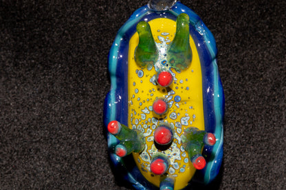 Handblown Nudibranch Glass Pendant | Ocean Inspired Sea Slug Necklace | Tide Pool Jewelry Art for Beach Lovers