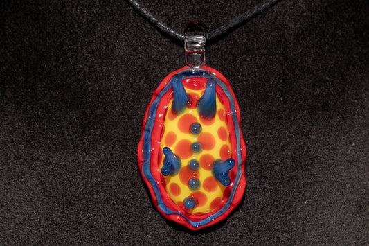 Handblown Nudibranch Glass Pendant | Ocean Inspired Sea Slug Necklace | Tide Pool Jewelry Art for Beach Lovers