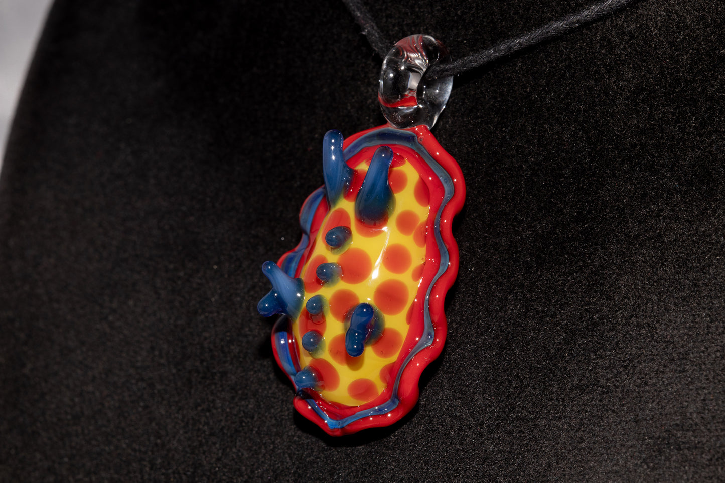 Handblown Nudibranch Glass Pendant | Ocean Inspired Sea Slug Necklace | Tide Pool Jewelry Art for Beach Lovers