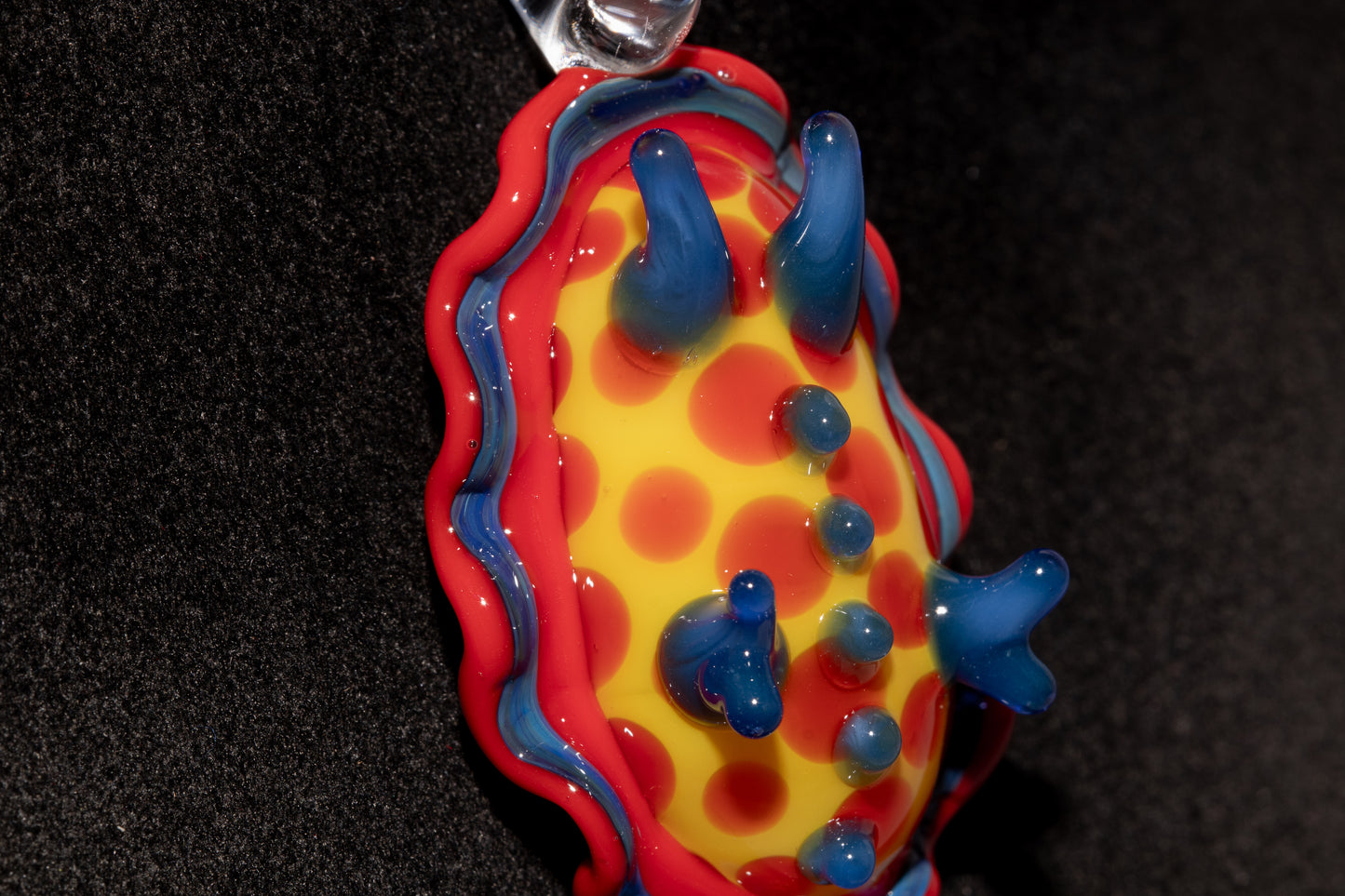 Handblown Nudibranch Glass Pendant | Ocean Inspired Sea Slug Necklace | Tide Pool Jewelry Art for Beach Lovers
