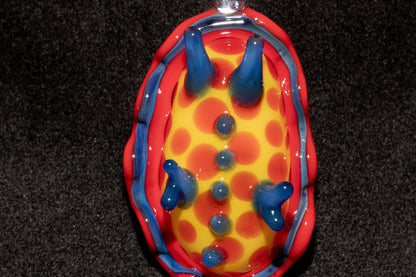 Handblown Nudibranch Glass Pendant | Ocean Inspired Sea Slug Necklace | Tide Pool Jewelry Art for Beach Lovers