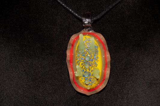 Handblown Nudibranch Glass Pendant | Ocean Inspired Sea Slug Necklace | Tide Pool Jewelry Art for Beach Lovers