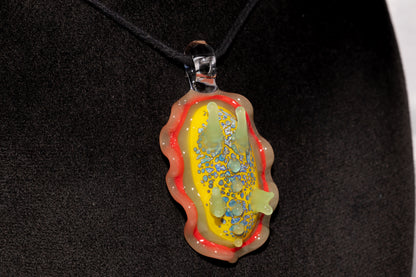Handblown Nudibranch Glass Pendant | Ocean Inspired Sea Slug Necklace | Tide Pool Jewelry Art for Beach Lovers