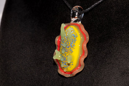 Handblown Nudibranch Glass Pendant | Ocean Inspired Sea Slug Necklace | Tide Pool Jewelry Art for Beach Lovers