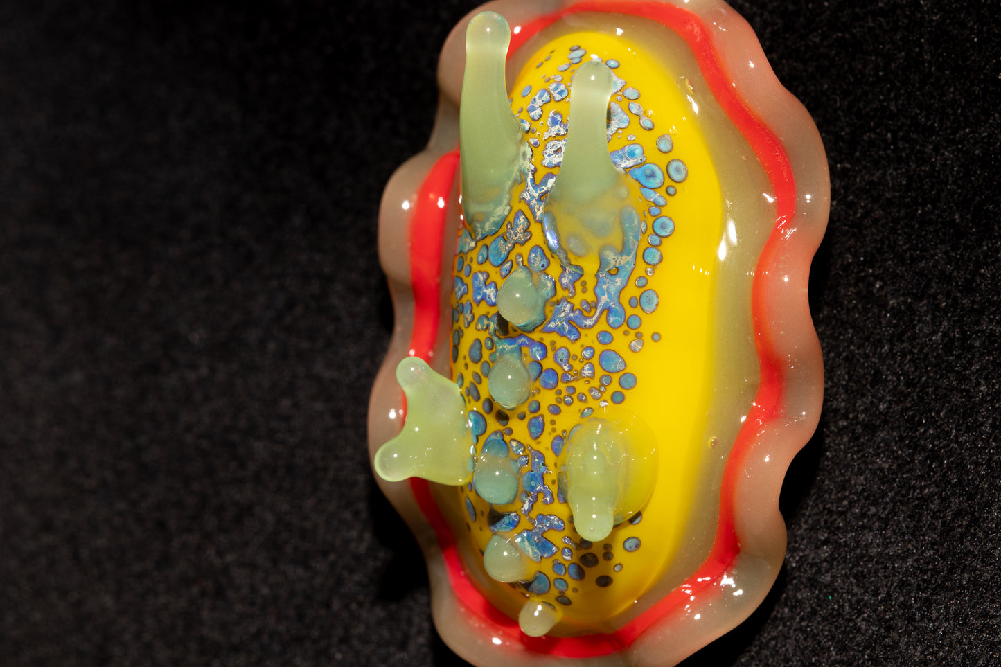 Handblown Nudibranch Glass Pendant | Ocean Inspired Sea Slug Necklace | Tide Pool Jewelry Art for Beach Lovers