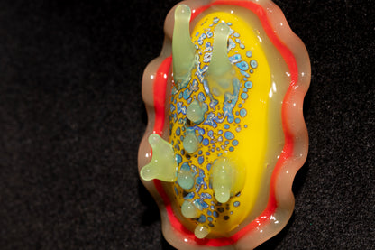 Handblown Nudibranch Glass Pendant | Ocean Inspired Sea Slug Necklace | Tide Pool Jewelry Art for Beach Lovers