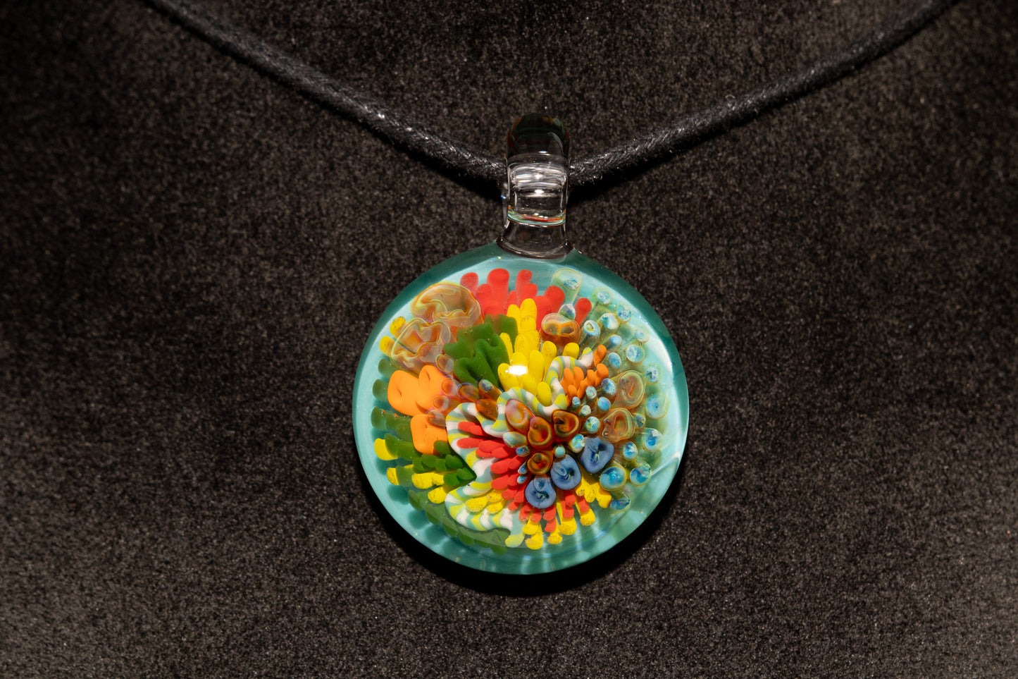 Coral Reef Glass Pendant Necklace | Handblown Borosilicate Ocean Jewelry | Beach & Sea Inspired Gift