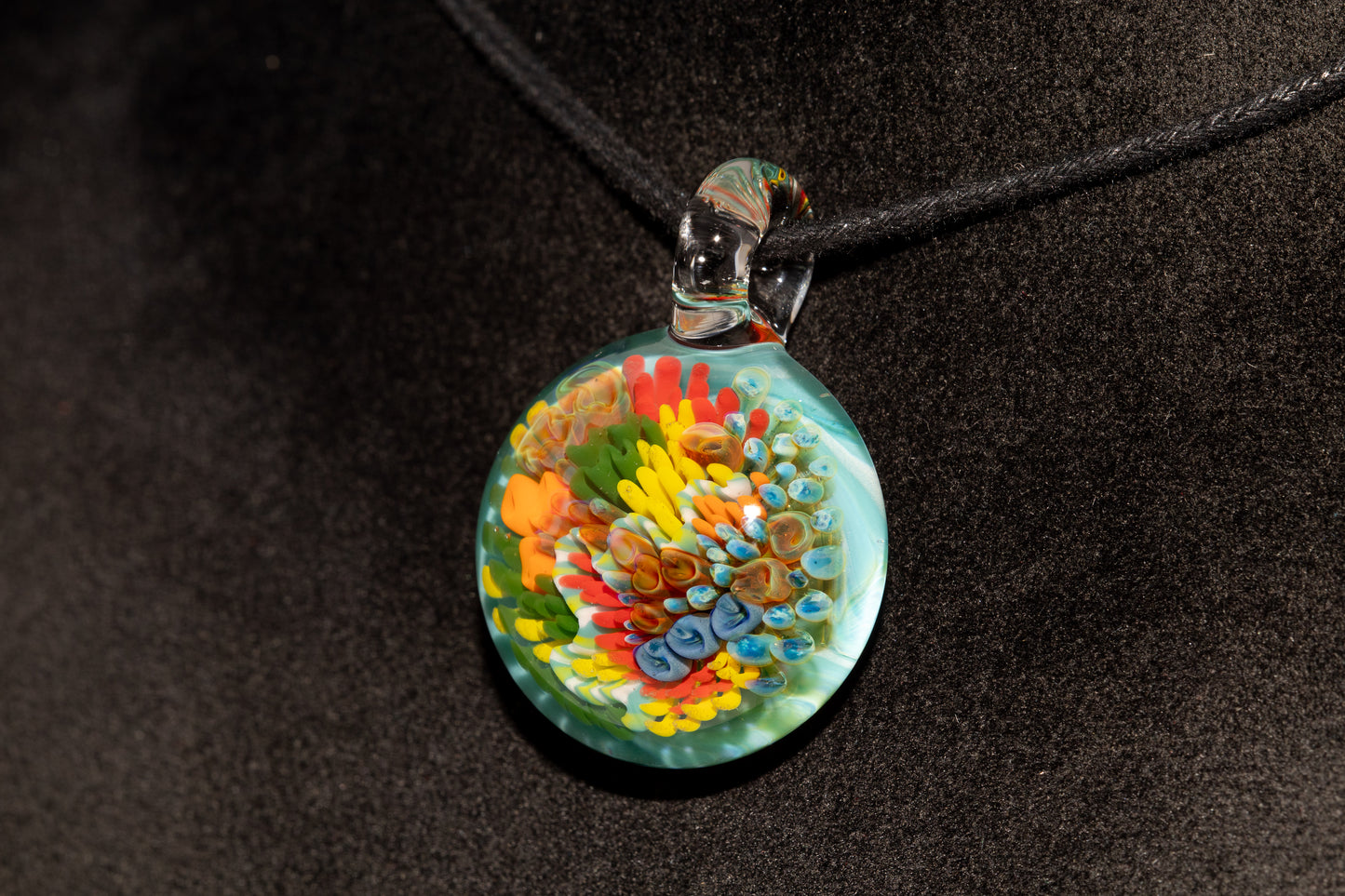 Coral Reef Glass Pendant Necklace | Handblown Borosilicate Ocean Jewelry | Beach & Sea Inspired Gift