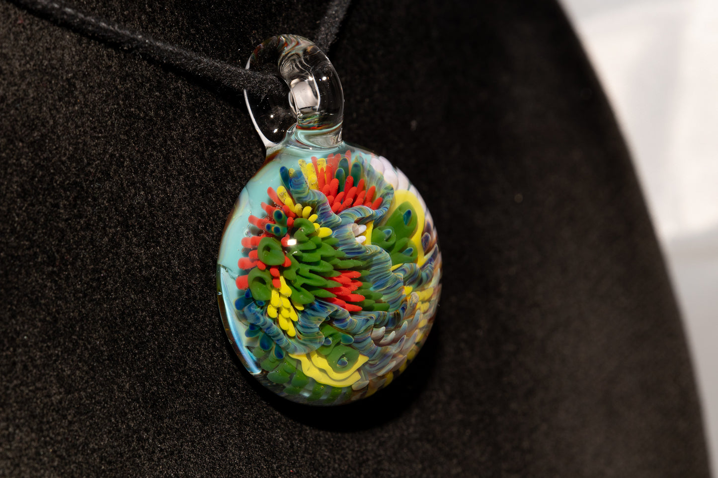 Coral Reef Glass Pendant Necklace | Handblown Borosilicate Ocean Jewelry | Beach & Sea Inspired Gift