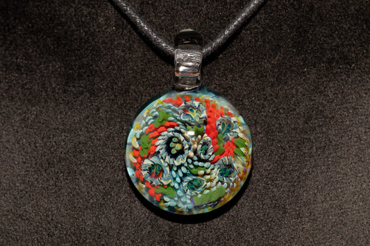 Coral Reef Pendant | Borosilicate Glass Ocean Jewelry | Beach Accessories | Sea Glass Necklace