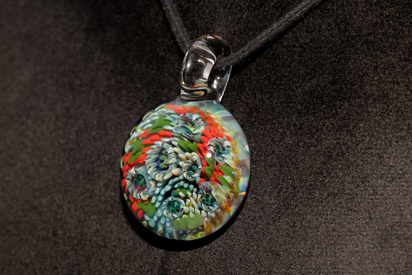 Coral Reef Pendant | Borosilicate Glass Ocean Jewelry | Beach Accessories | Sea Glass Necklace