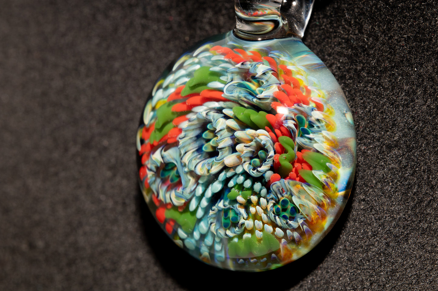 Coral Reef Pendant | Borosilicate Glass Ocean Jewelry | Beach Accessories | Sea Glass Necklace