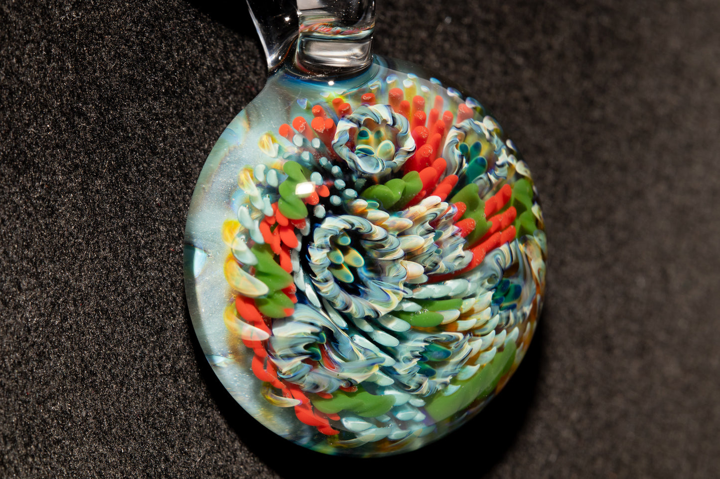 Coral Reef Pendant | Borosilicate Glass Ocean Jewelry | Beach Accessories | Sea Glass Necklace