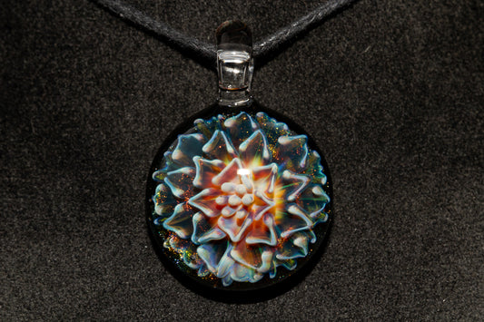 Collector Dahlia Pendant | Handmade Glass Necklace Jewelry | Unique Art Design
