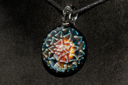 Collector Dahlia Pendant | Handmade Glass Necklace Jewelry | Unique Art Design
