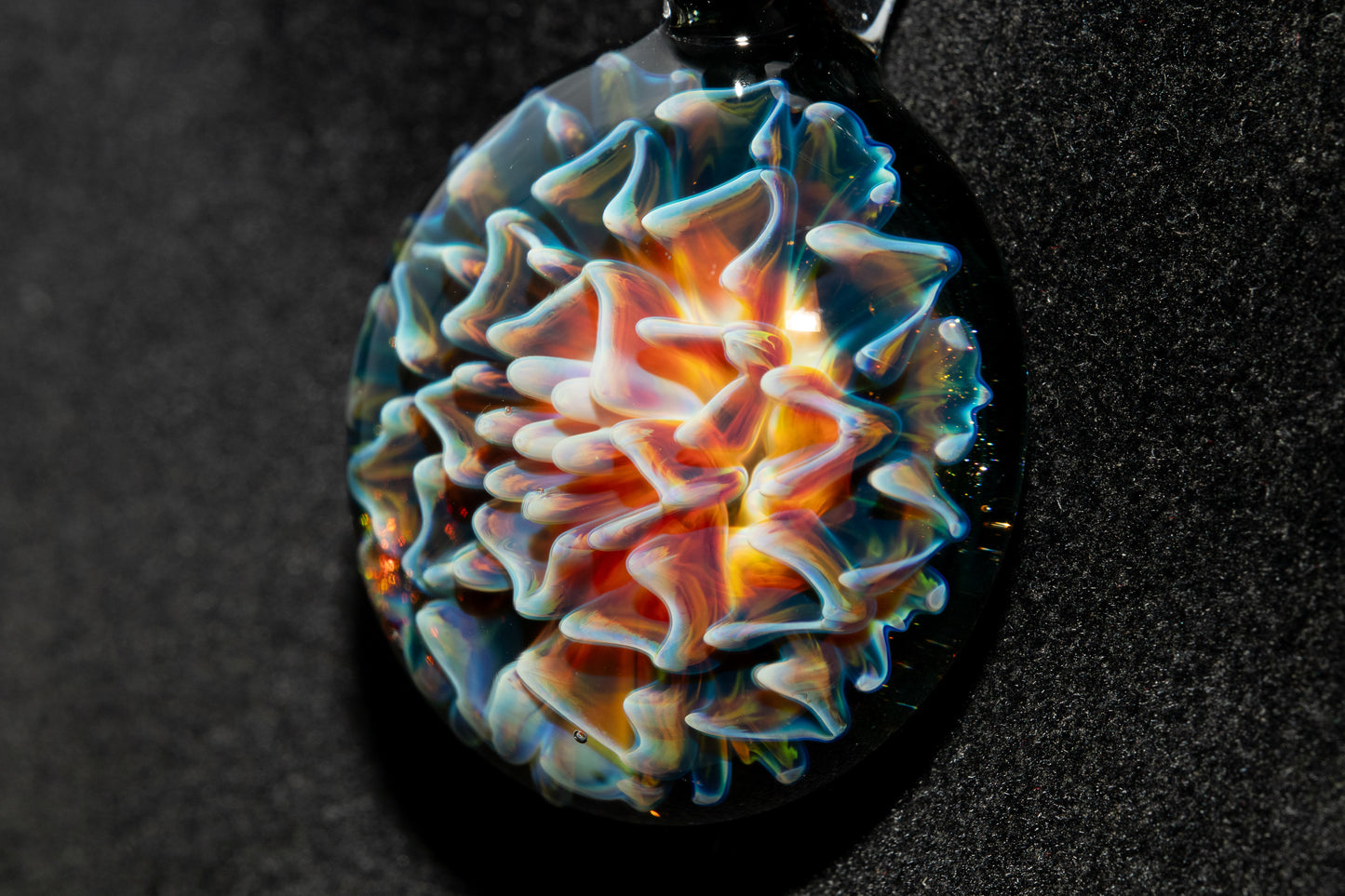 Collector Dahlia Pendant | Handmade Glass Necklace Jewelry | Unique Art Design