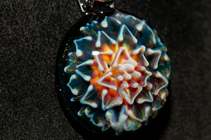 Collector Dahlia Pendant | Handmade Glass Necklace Jewelry | Unique Art Design