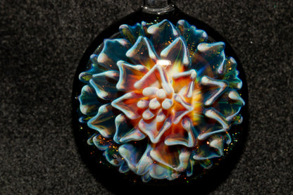 Collector Dahlia Pendant | Handmade Glass Necklace Jewelry | Unique Art Design