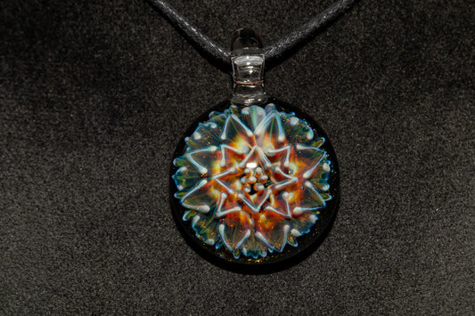 Dahlia Glass Art Pendant | Handcrafted Necklace Jewelry | Heady Glass Collectible