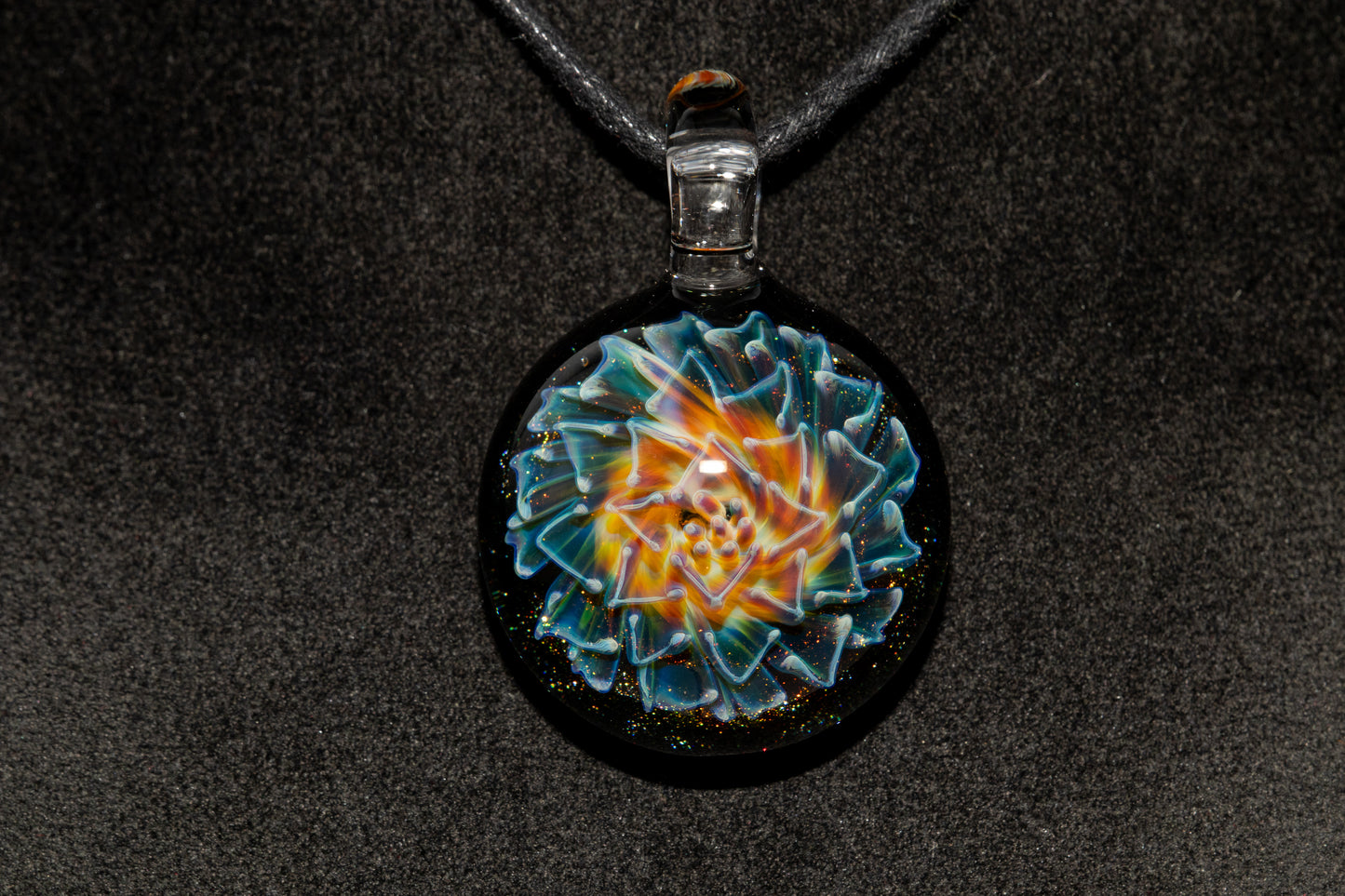 Collector Dahlia Pendant | Handmade Glass Necklace Jewelry | Unique Art Design