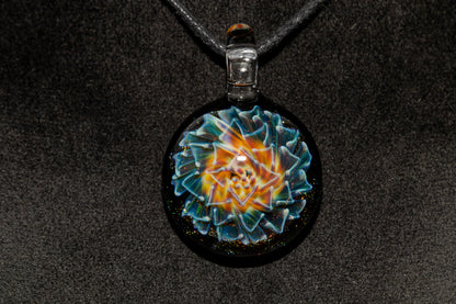 Artisan Glass Pendant | Dahlia Flower Jewelry Necklace | Handblown Statement Piece