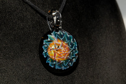 Collector Dahlia Pendant | Handmade Glass Necklace Jewelry | Unique Art Design