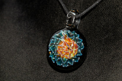 Artisan Glass Pendant | Dahlia Flower Jewelry Necklace | Handblown Statement Piece