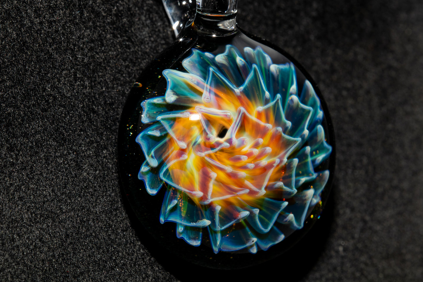 Collector Dahlia Pendant | Handmade Glass Necklace Jewelry | Unique Art Design