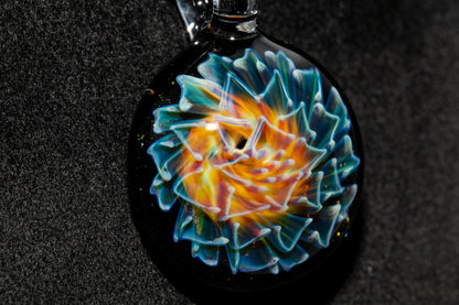 Collector Dahlia Pendant | Handmade Glass Necklace Jewelry | Unique Art Design