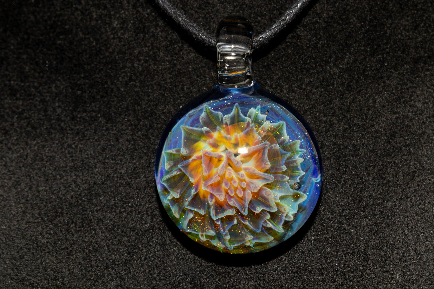 Collector Dahlia Pendant | Handmade Glass Necklace Jewelry | Unique Art Design