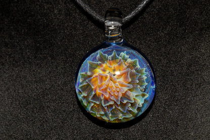Collector Dahlia Pendant | Handmade Glass Necklace Jewelry | Unique Art Design