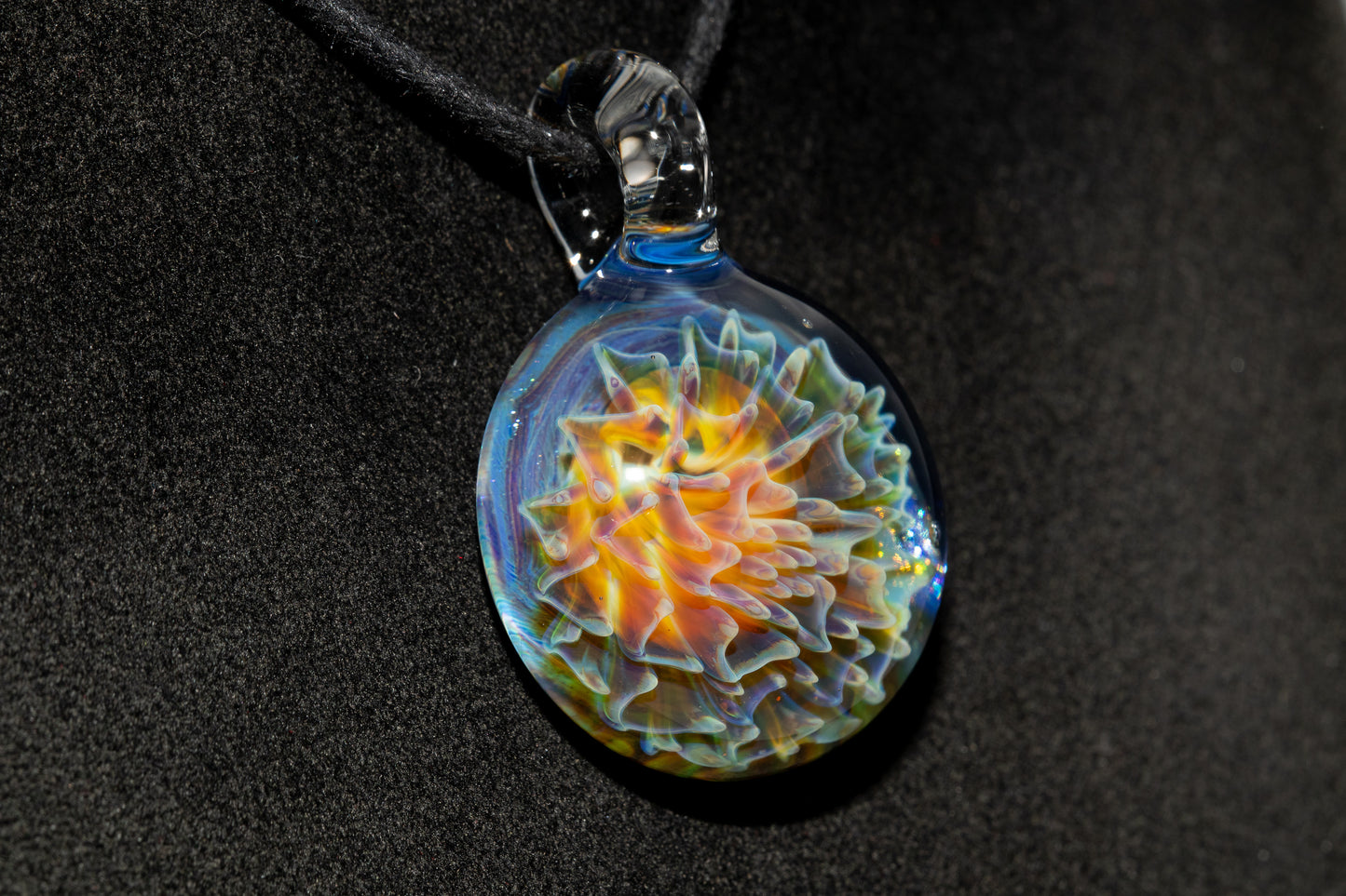 Collector Dahlia Pendant | Handmade Glass Necklace Jewelry | Unique Art Design