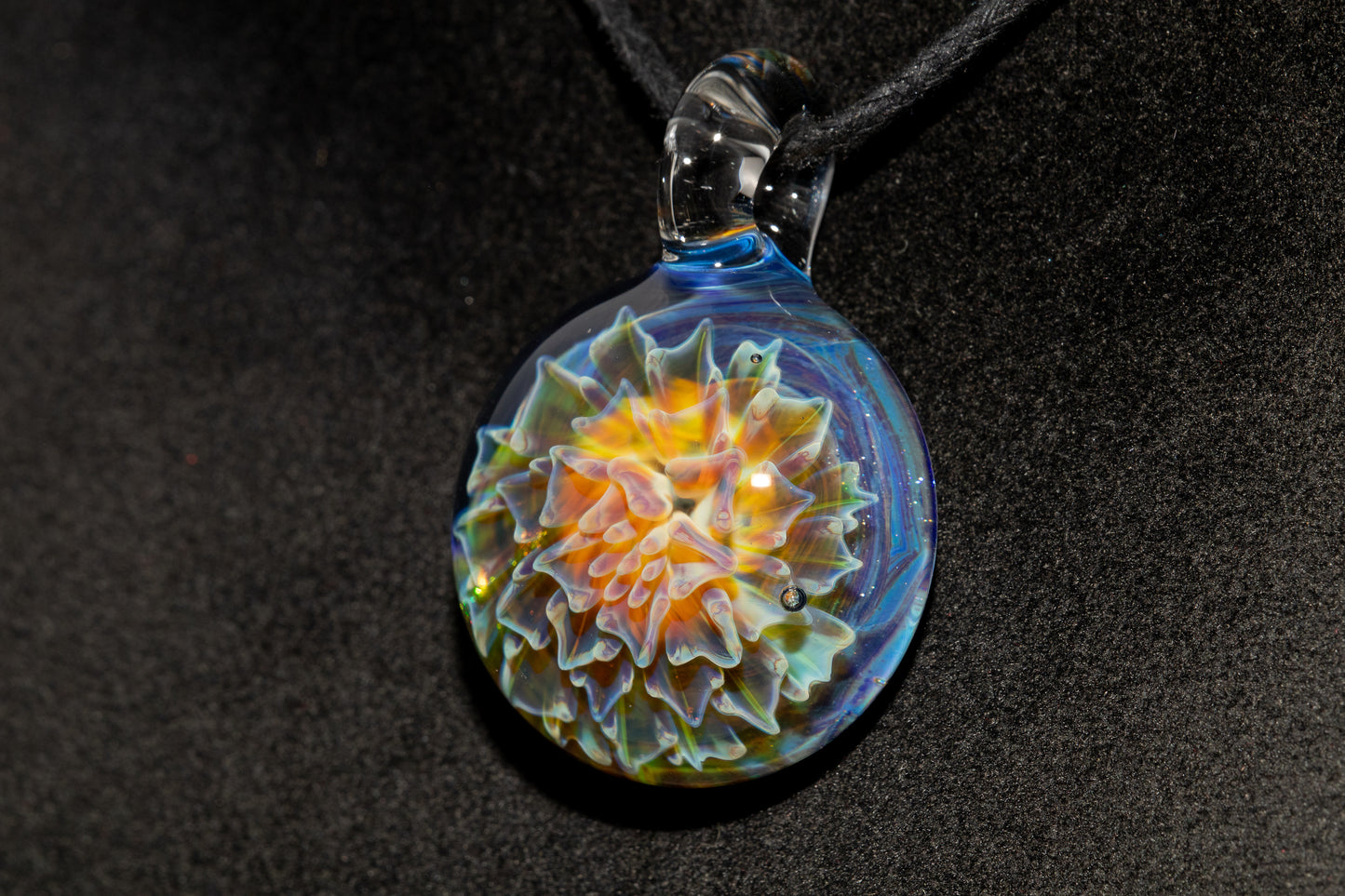 Collector Dahlia Pendant | Handmade Glass Necklace Jewelry | Unique Art Design