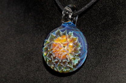 Collector Dahlia Pendant | Handmade Glass Necklace Jewelry | Unique Art Design