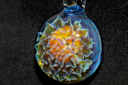 Collector Dahlia Pendant | Handmade Glass Necklace Jewelry | Unique Art Design