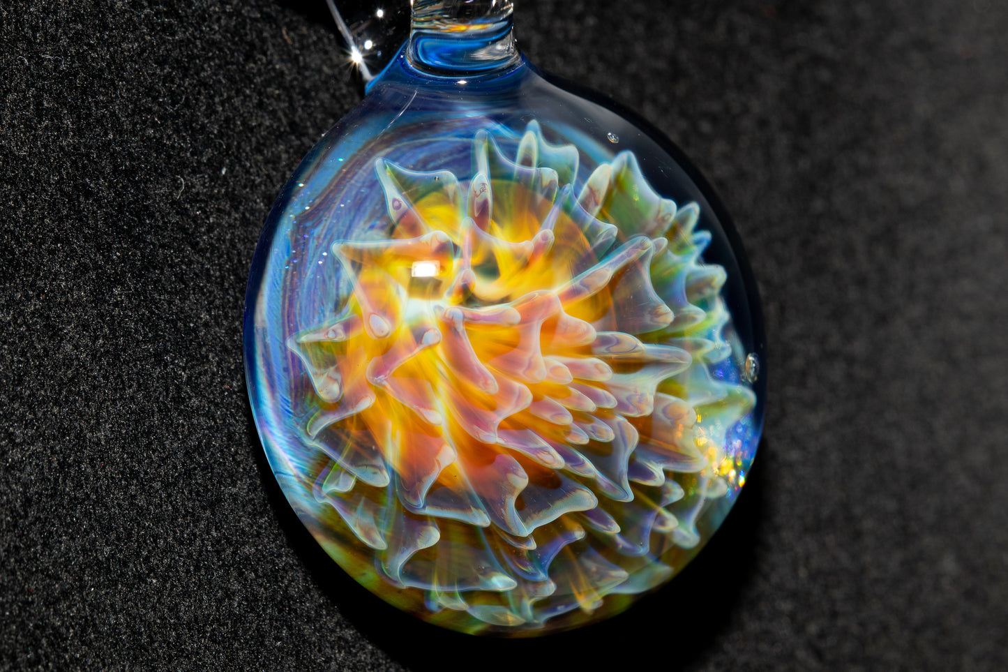 Collector Dahlia Pendant | Handmade Glass Necklace Jewelry | Unique Art Design