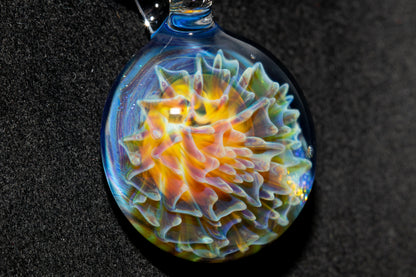 Collector Dahlia Pendant | Handmade Glass Necklace Jewelry | Unique Art Design